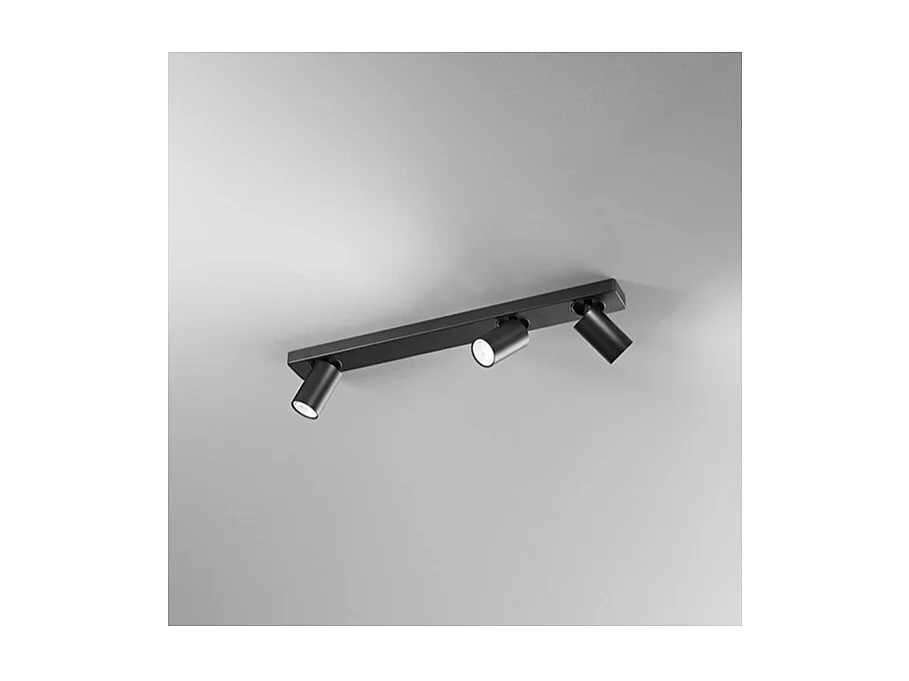 Applique LED ronde noire orientable ODDY 3xGu10 Perenz