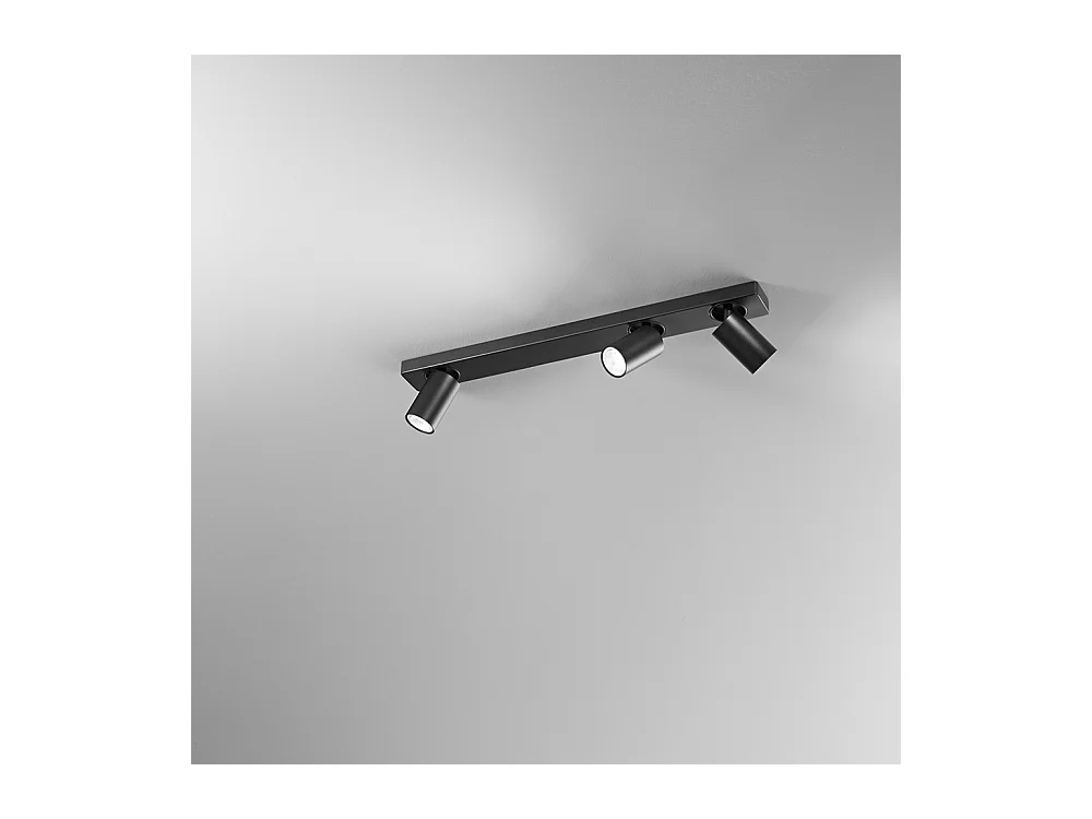 Applique a led ODDY orientabile rotonda Nera da 3xGu10 Perenz