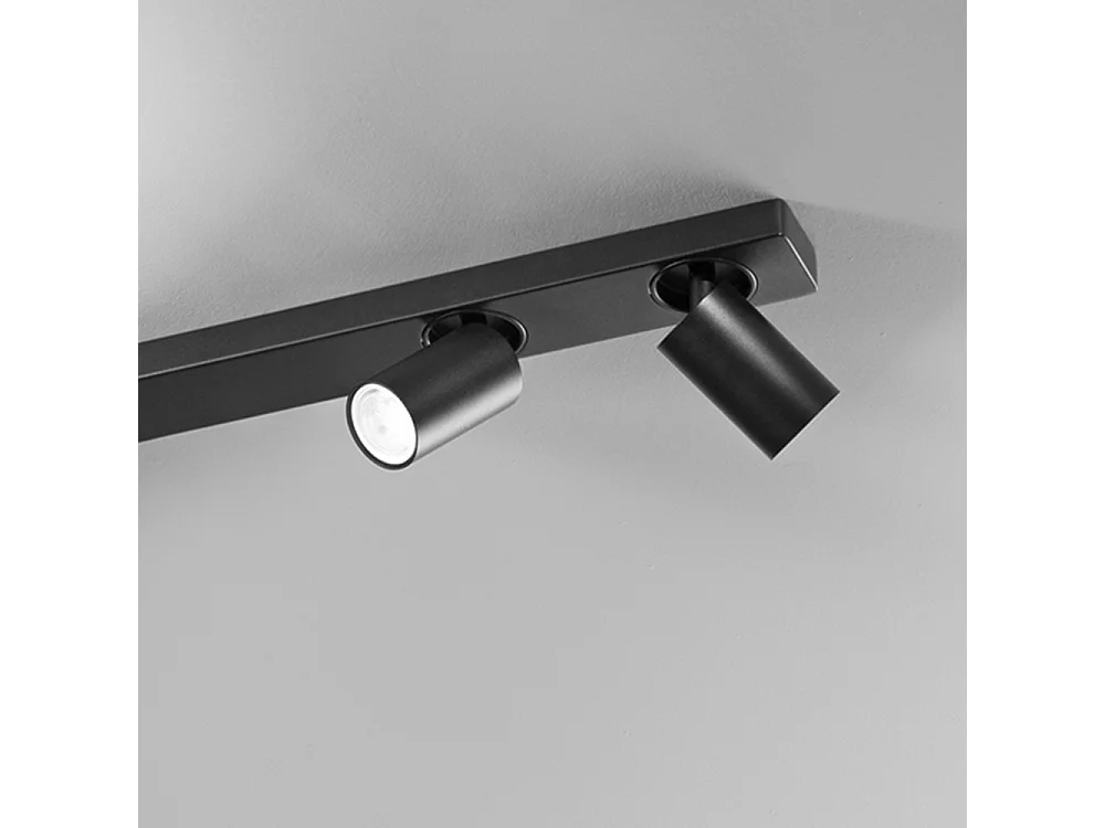 ODDY justerbar sort rund LED væglampe 3xGu10 Perenz