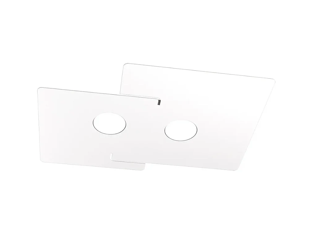 Plafonnier LED ECHO Top Light en métal blanc rectangulaire avec 2 douilles d'ampoule Gx53