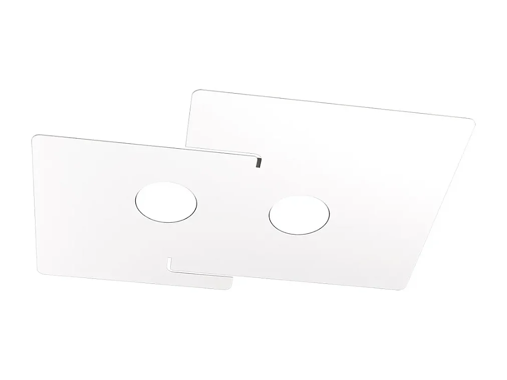 Top Light -  ECHO Top Light LED-Deckenleuchte aus rechteckigem weißem Metall mit 2 Gx53-Glühbirnenfassungen