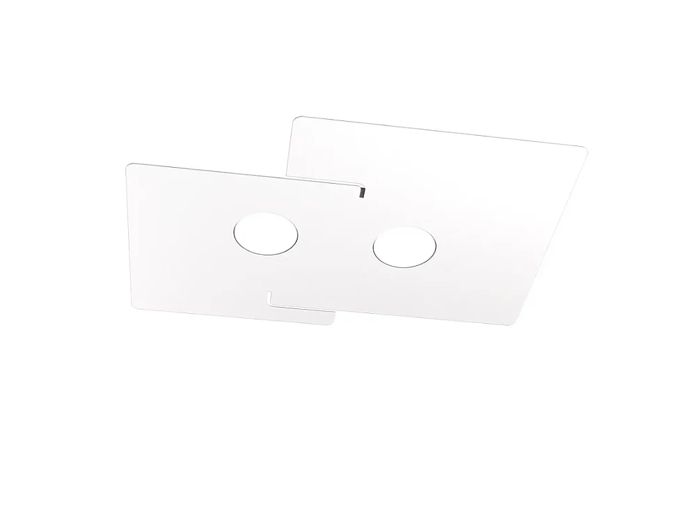 Lampa sufitowa LED ECHO Top Light w kolorze białym, prostokątna, metalowa, z 2 gniazdami na żarówki Gx53