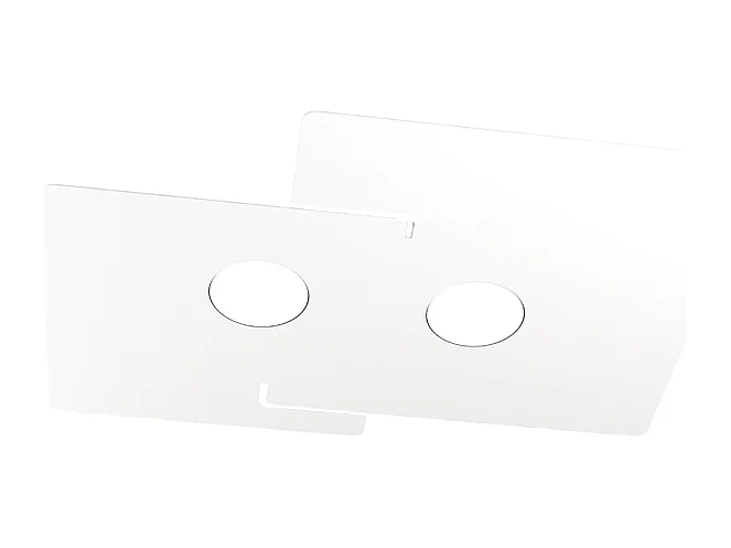 Plafonnier LED ECHO Top Light en métal blanc rectangulaire avec 2 douilles d'ampoule Gx53