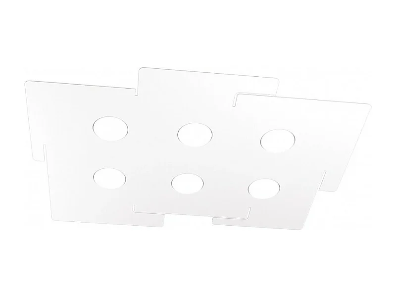 ECHO Top Light led-plafondlamp in rechthoekig wit metaal met 6 Gx53 fittingen