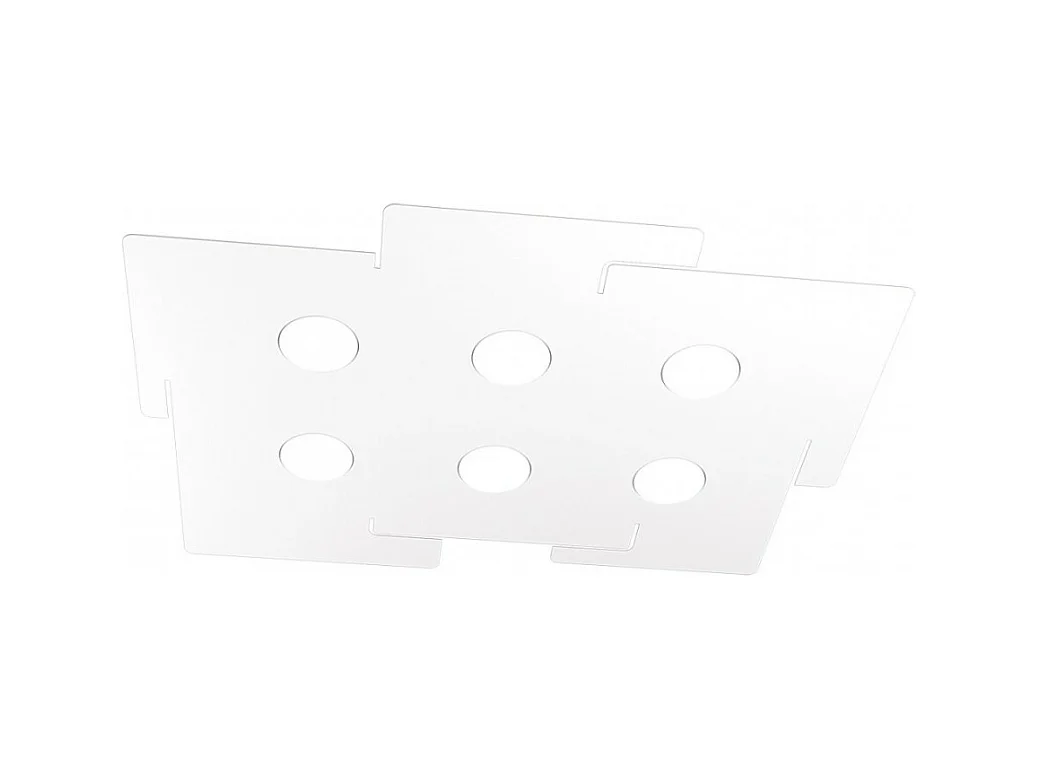 Top Light -  ECHO Top Light LED-Deckenleuchte aus rechteckigem weißem Metall mit 6 Gx53-Glühbirnenfassungen