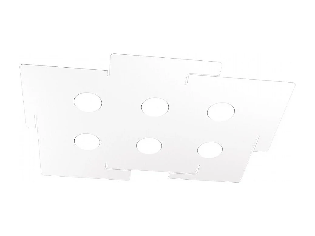 ECHO Top Light led-plafondlamp in rechthoekig wit metaal met 6 Gx53 fittingen