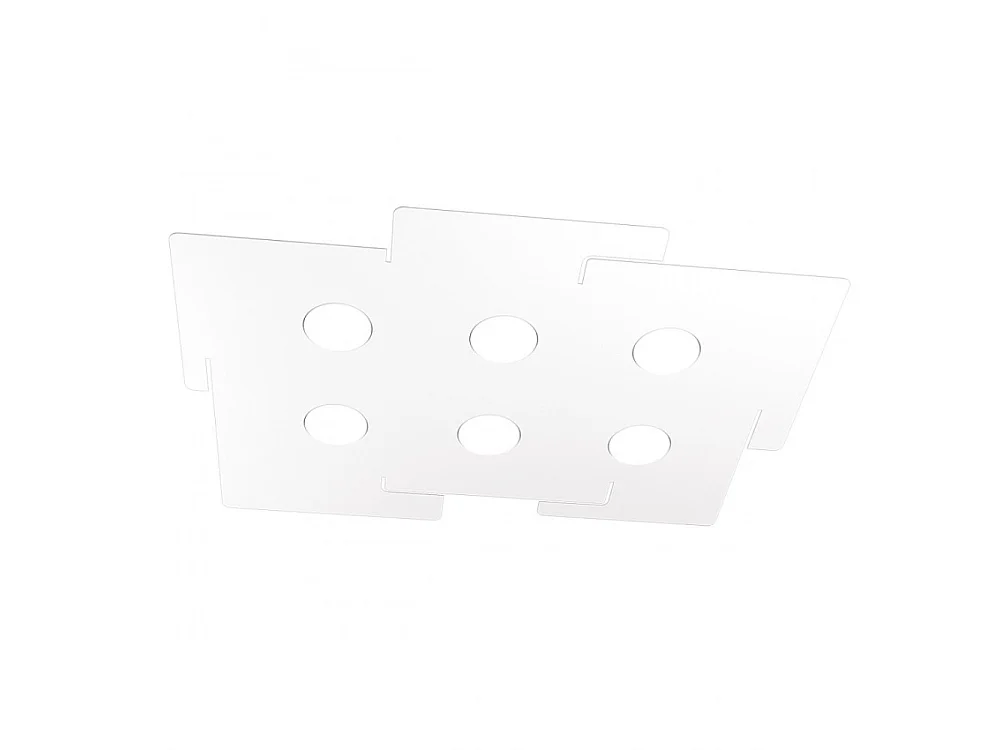 Lampa sufitowa LED ECHO Top Light w kolorze białym, prostokątna, metalowa, z 6 gniazdami na żarówki Gx53