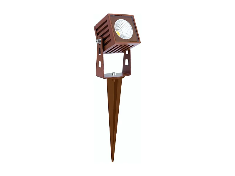 Refletor LED quadrado ZAS Beneito 7W IP65, cor corten