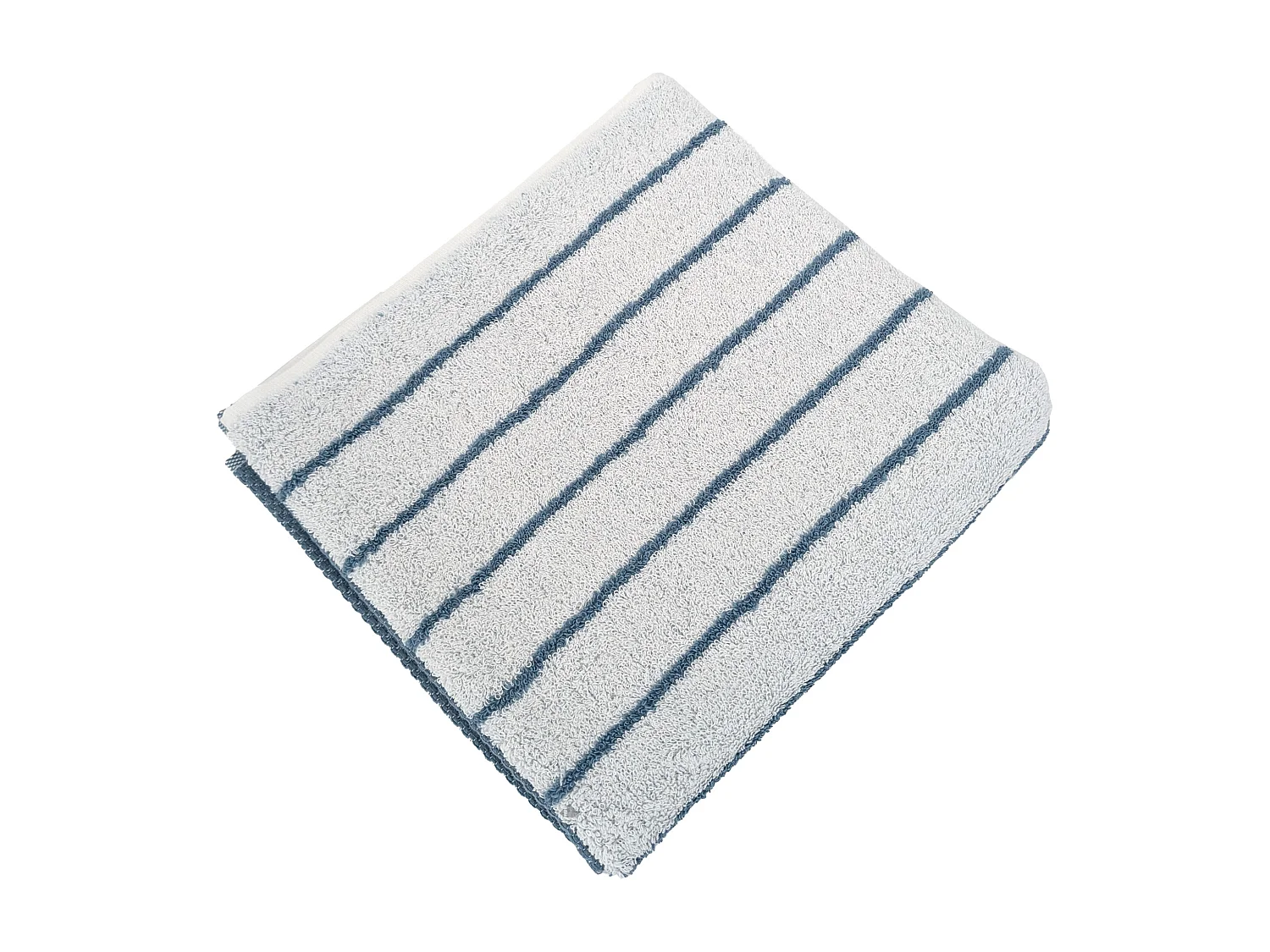 Serviette de toilette pur coton 50x100cm PURE LIGHT à rayures bleu