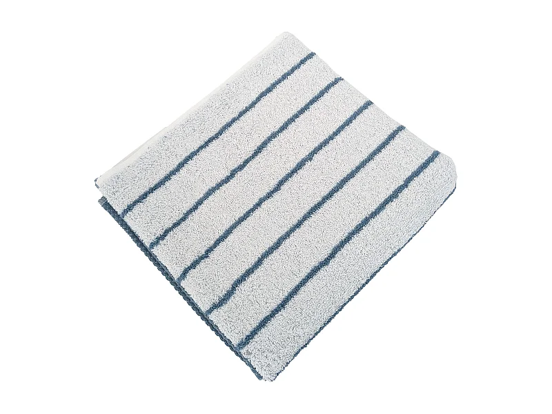 Serviette de toilette pur coton 50x100cm PURE LIGHT à rayures bleu