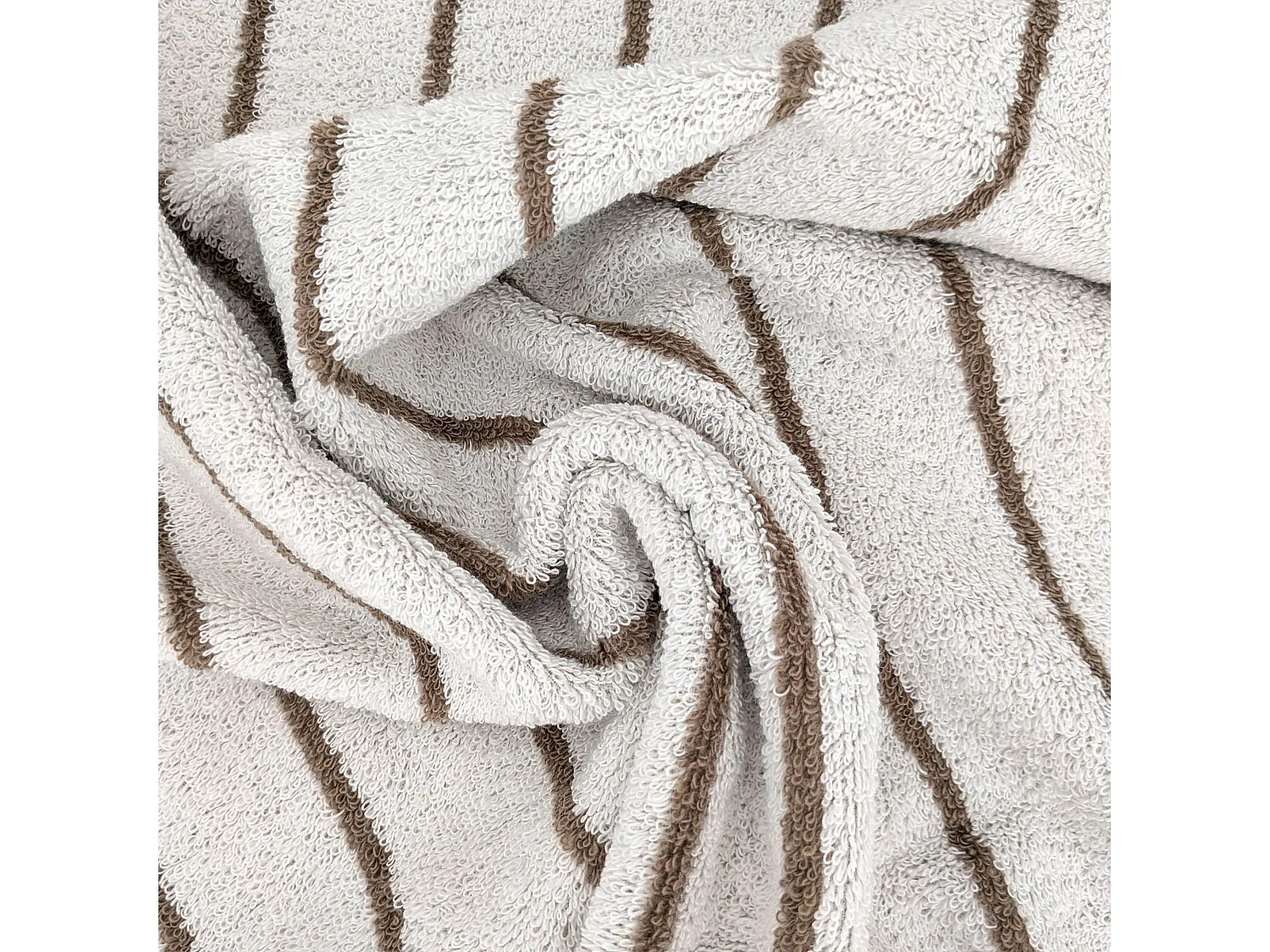 Serviette de toilette pur coton 50x100cm PURE LIGHT à rayures marron