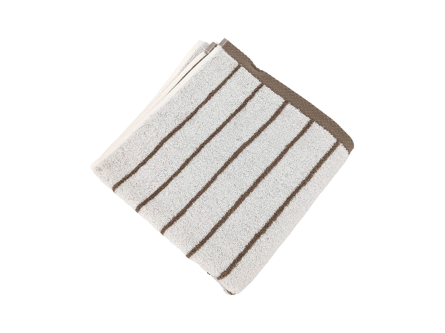 Serviette de toilette pur coton 50x100cm PURE LIGHT à rayures marron