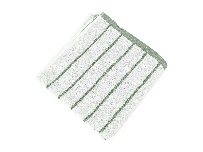 Serviette de toilette pur coton 50x100cm PURE LIGHT à rayures vert