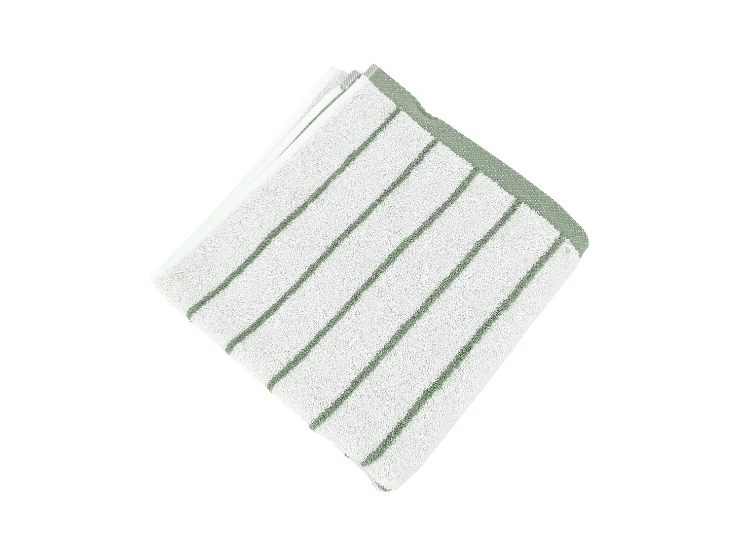 Serviette de toilette pur coton 50x100cm PURE LIGHT à rayures vert