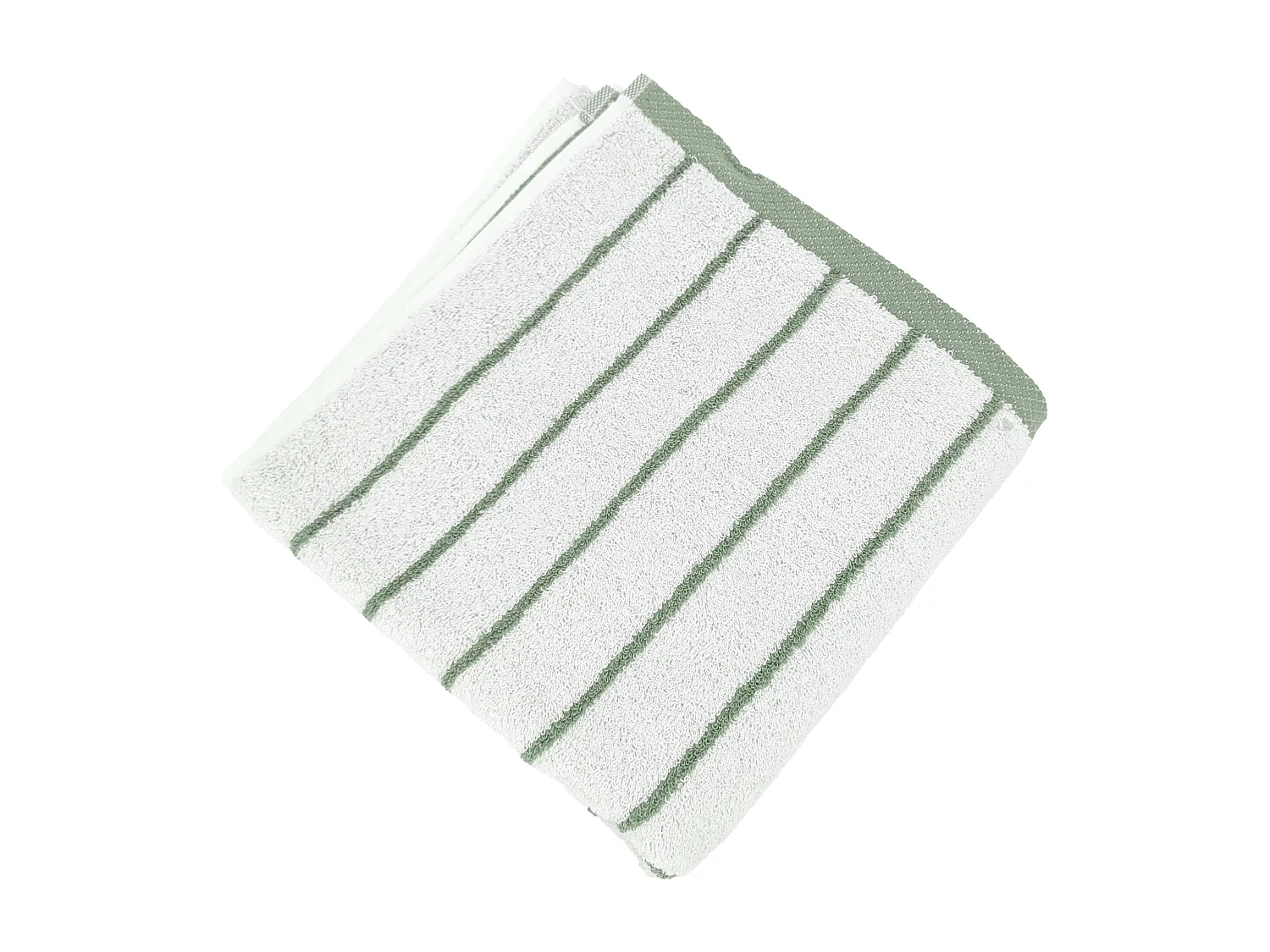 Serviette de toilette pur coton 50x100cm PURE LIGHT à rayures vert