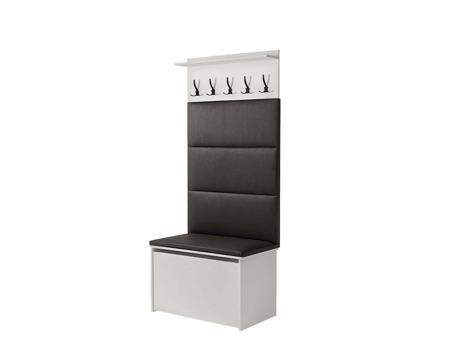 Portant avec meuble à chaussures, panneaux rembourrés