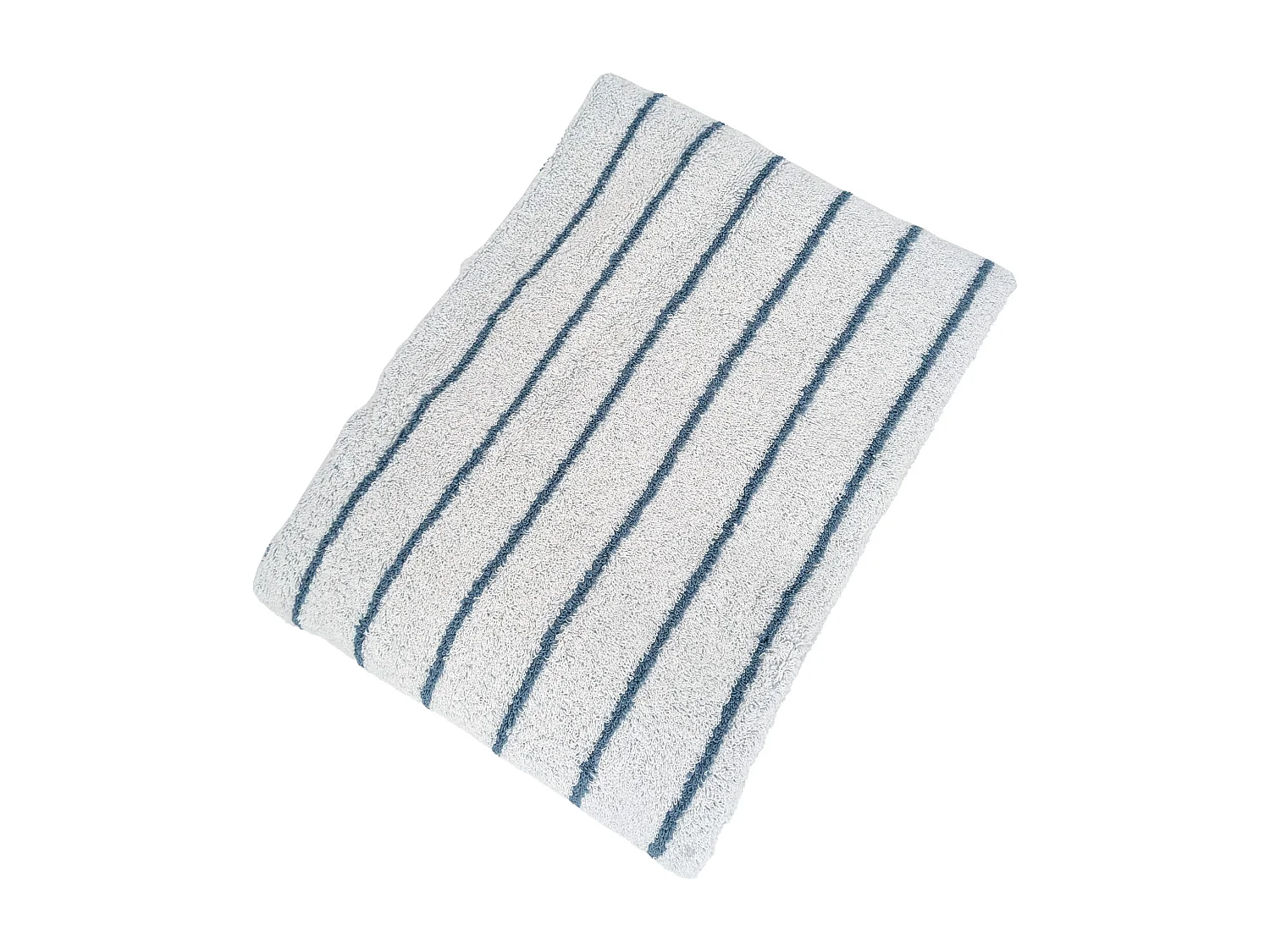 Drap de douche coton 70x140cm PURE LIGHT à rayures bleu