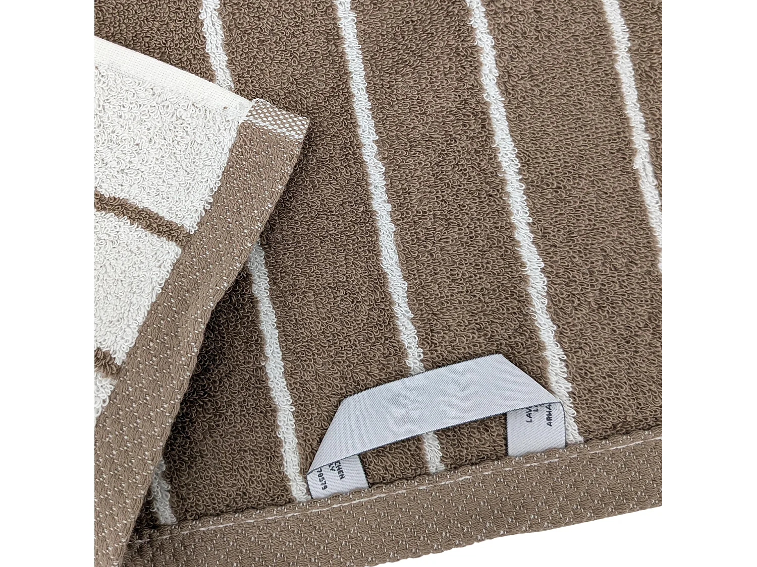 Drap de douche coton 70x140cm PURE LIGHT à rayures marron