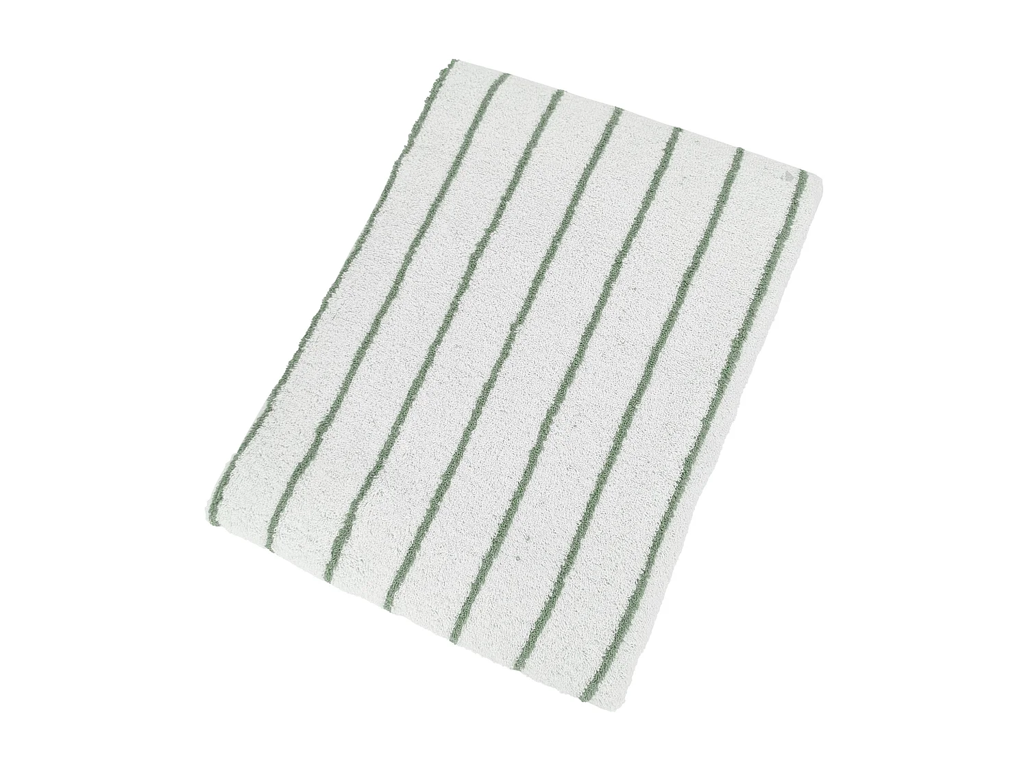 Drap de douche coton 70x140cm PURE LIGHT à rayures vert