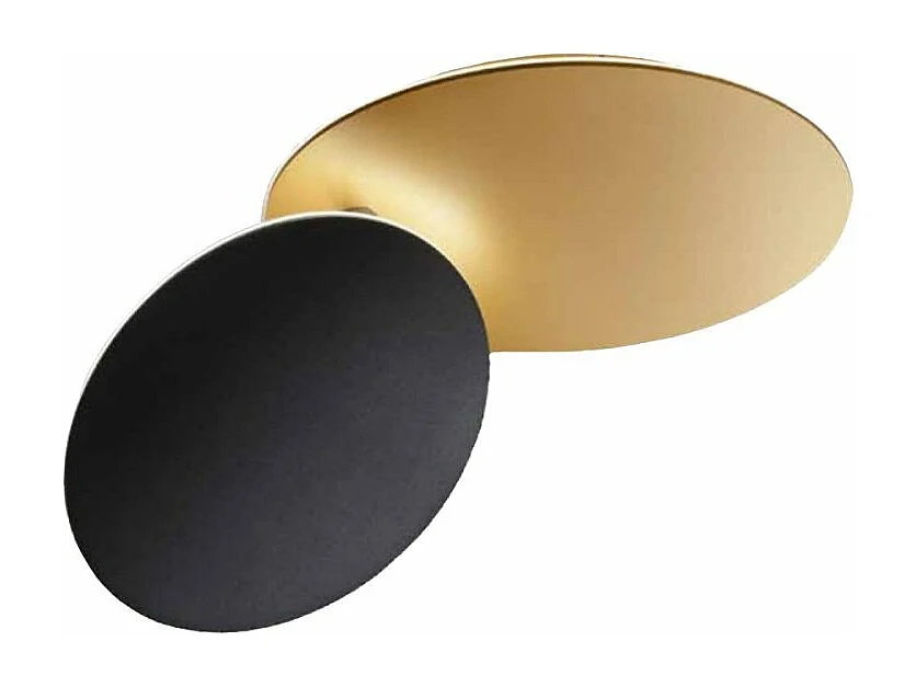 DRUM LED-Deckenleuchte aus mattschwarzgoldenem Metall 43W Perenz