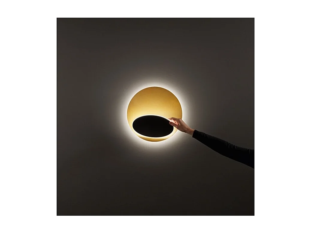 Lampa sufitowa LED DRUM w kolorze matowego złota i czarnego metalu 43W Perenz