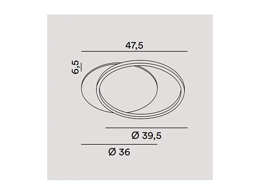 Plafonnier LED ORBIT Blanc et Gris 43W Perenz en aluminium