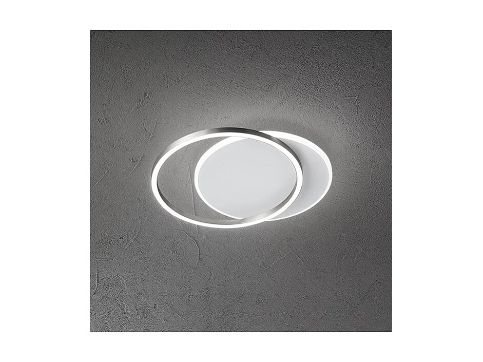 Plafonnier LED ORBIT Blanc et Gris 43W Perenz en aluminium