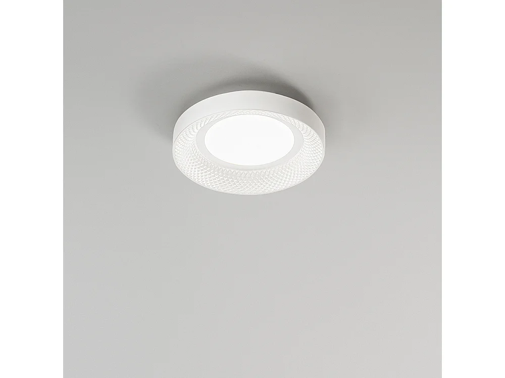 Plafonnier LED HIVE en métal blanc mat 30W Perenz d.35cm