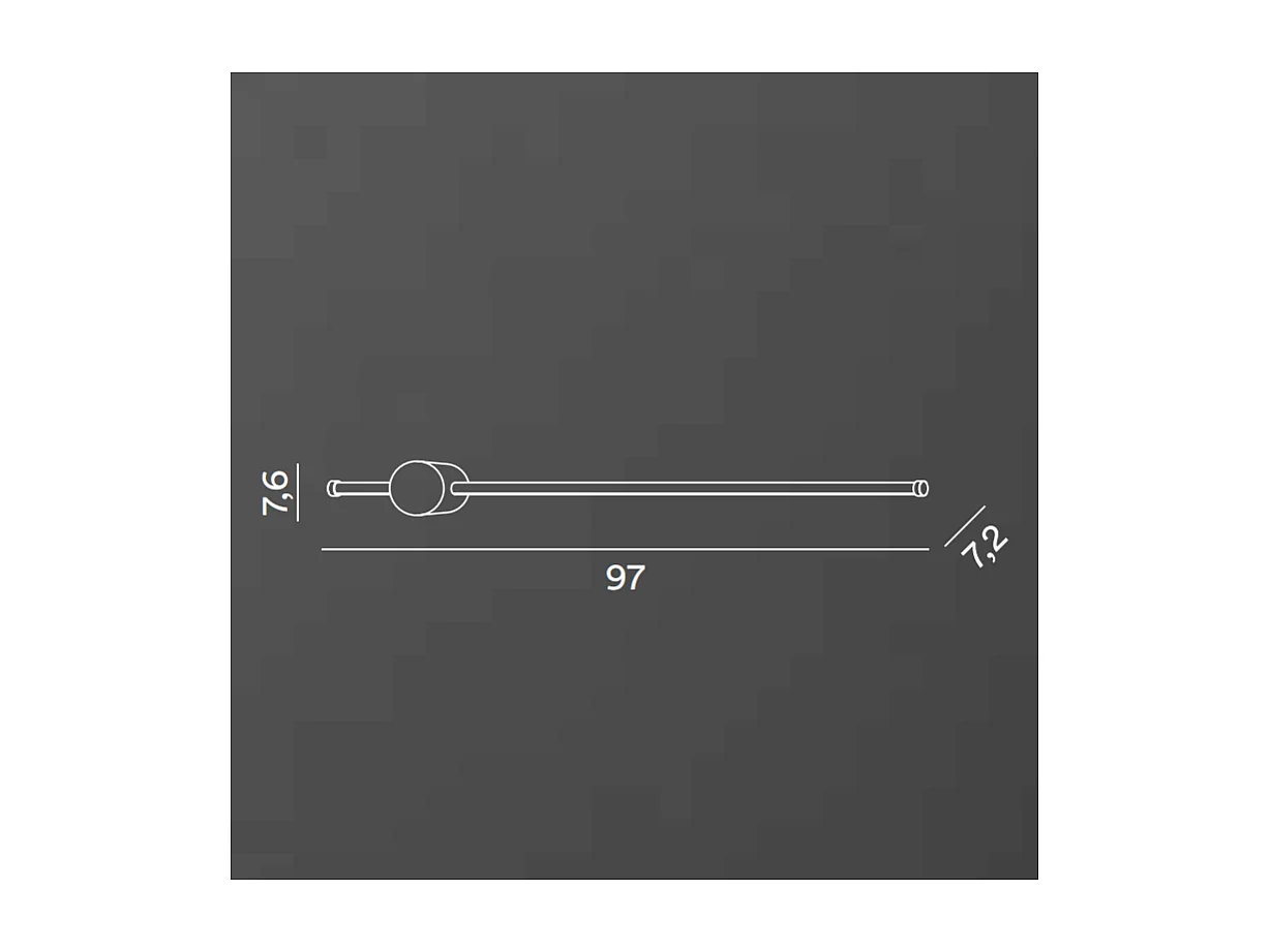 CLOCK LED-Wandleuchte aus Aluminium 20W 3000K Perenz 97 cm Weiß