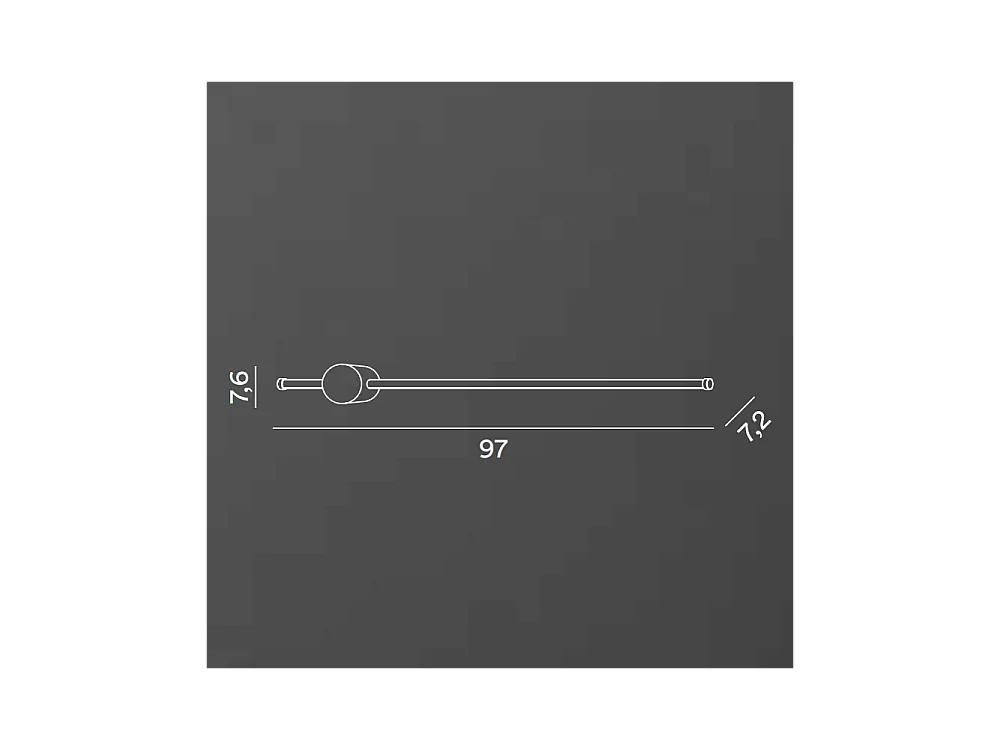 CLOCK LED-Wandleuchte aus Aluminium 20W 3000K Perenz 97 cm Weiß