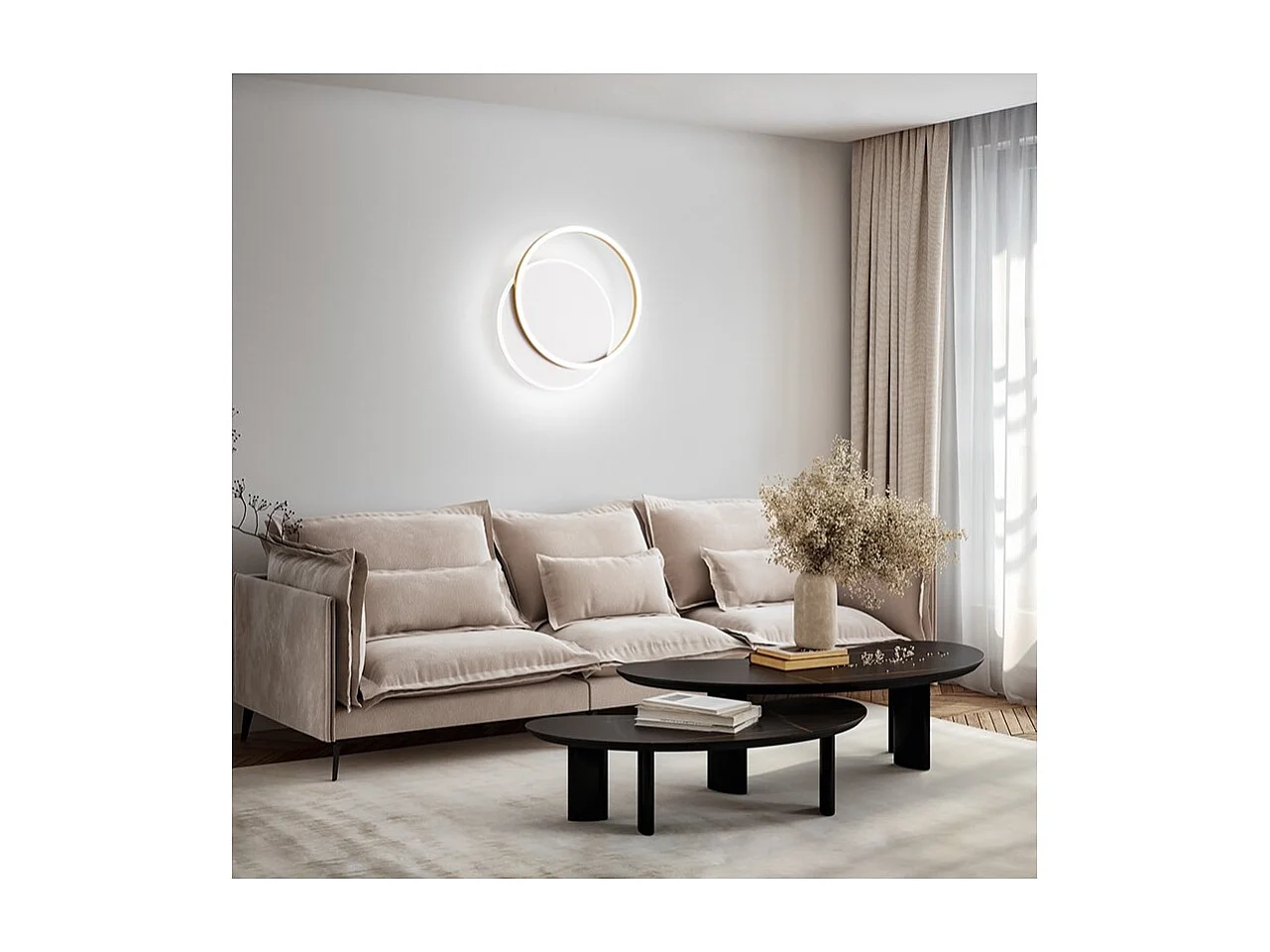 ORBIT Biało-złota lampa sufitowa Perenz LED 43W w aluminium