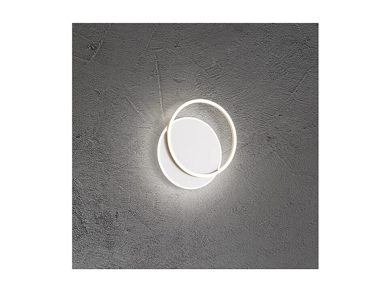 Plafonnier LED ORBIT Blanc et Or 43W Perenz en aluminium