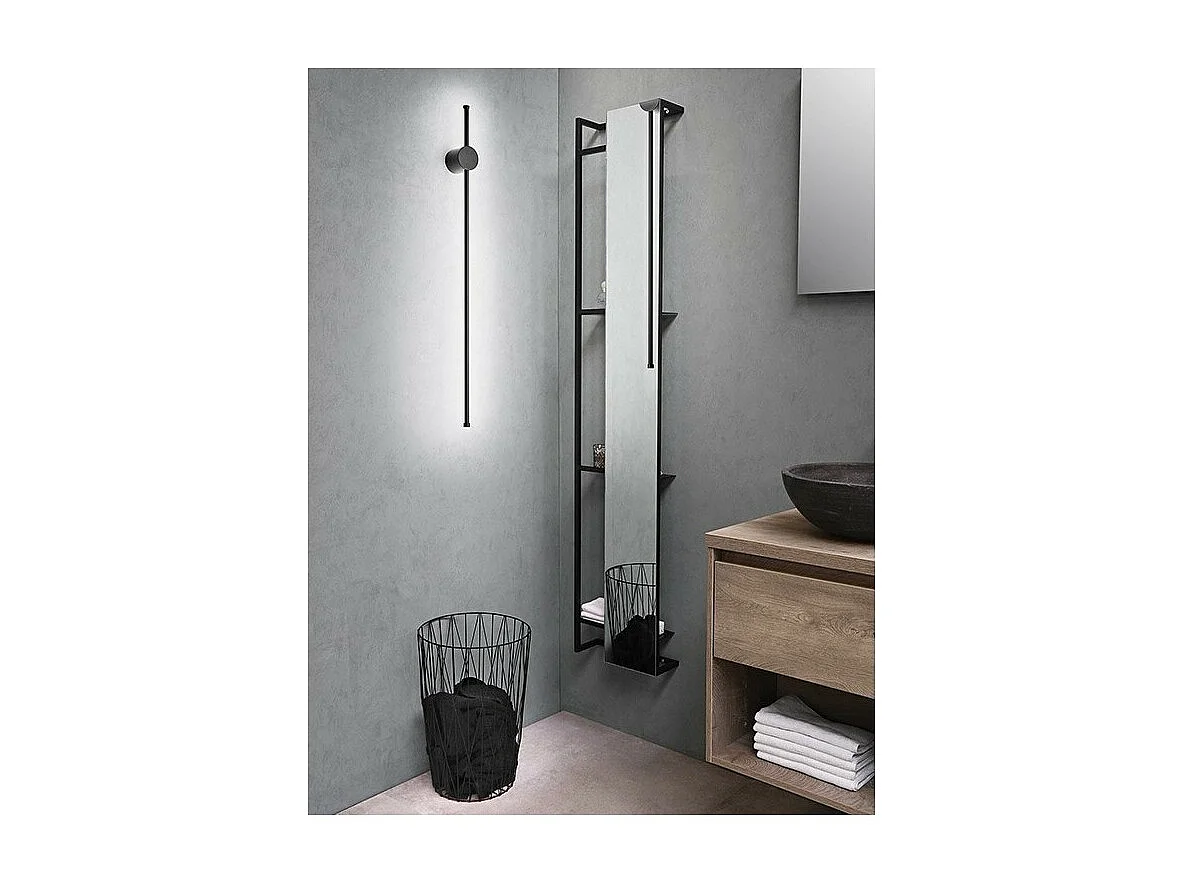 CLOCK LED wandlamp in aluminium 20W 3000K Perenz 97 cm Zwart