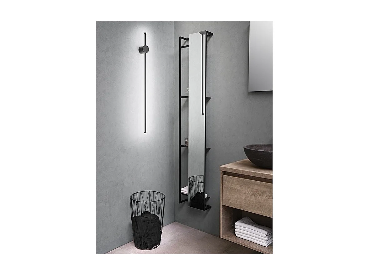 CLOCK LED wandlamp in aluminium 20W 3000K Perenz 97 cm Zwart