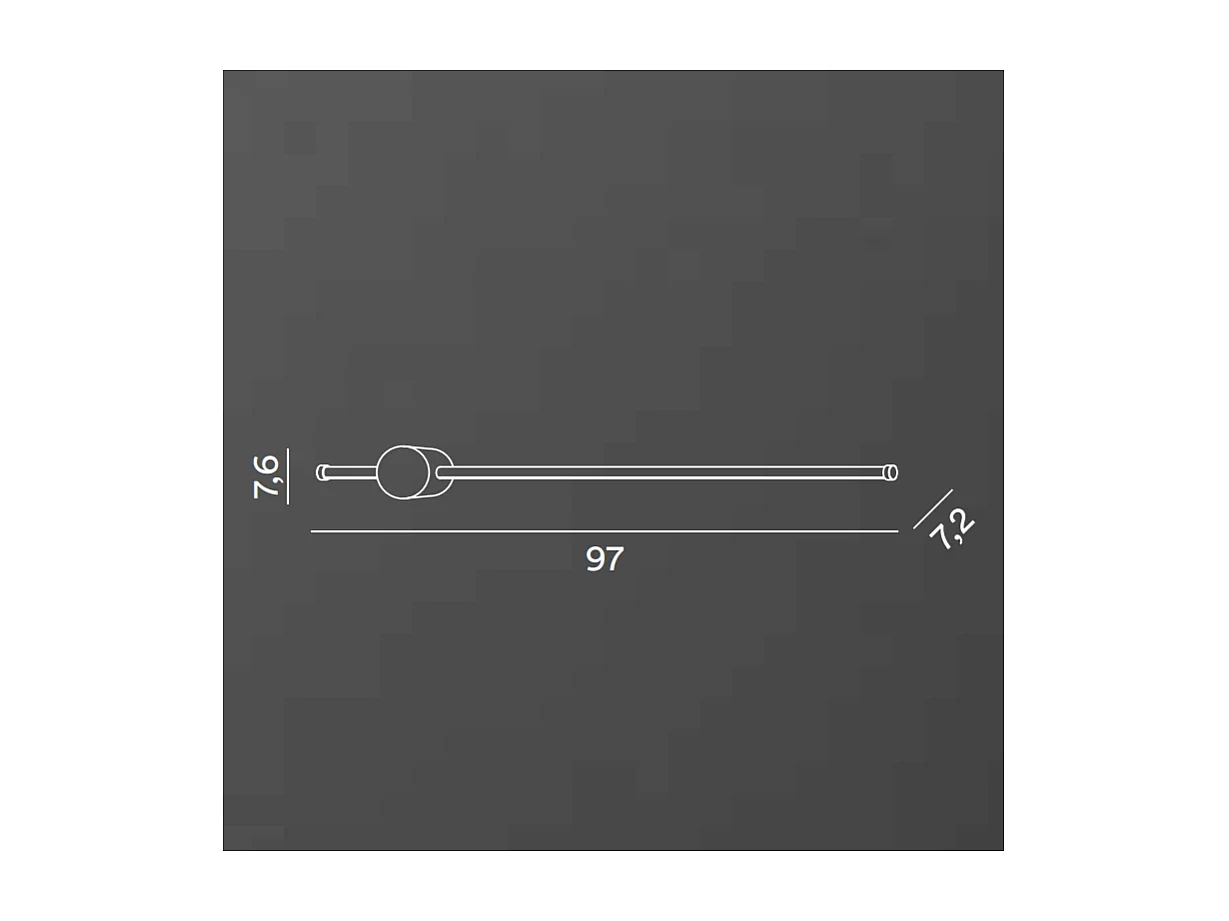 CLOCK LED wandlamp in aluminium 20W 3000K Perenz 97 cm Zwart