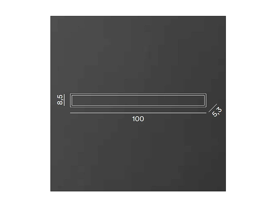 WALLY LED-Wandleuchte aus Aluminium 22W 3000K Perenz 100 cm Schwarz