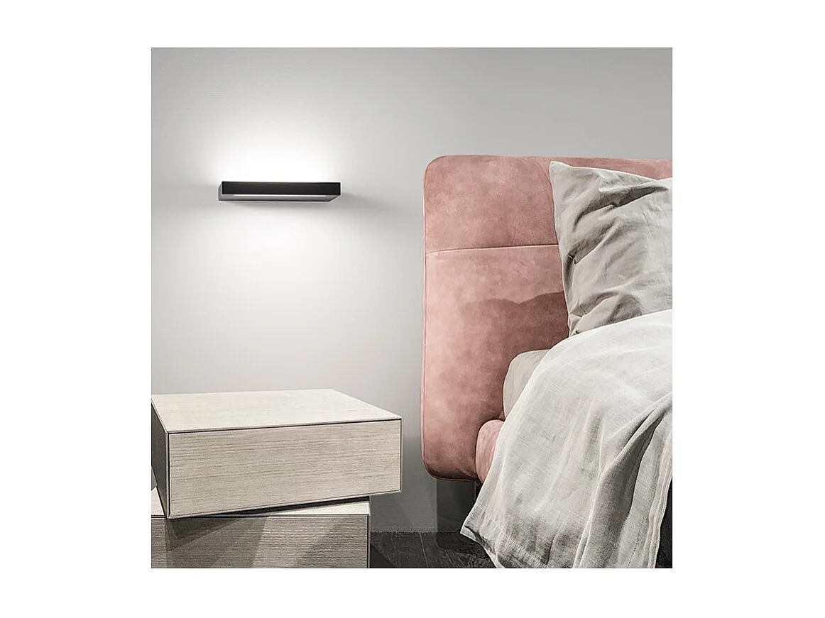 Applique a led FLOOR da parete Nera base di ricarica cellulare Perenz