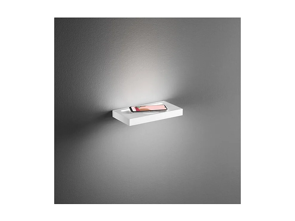 Applique a led FLOOR da parete Nera base di ricarica cellulare Perenz