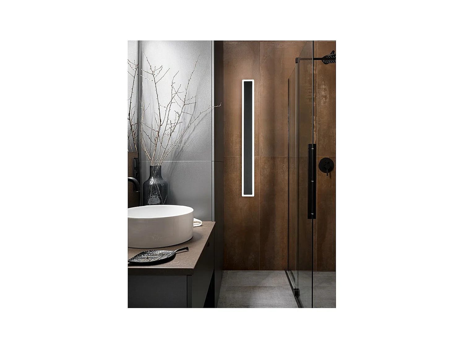 WALLY LED wandlamp in aluminium 19W 3000K Perenz 82,5 cm Zwart