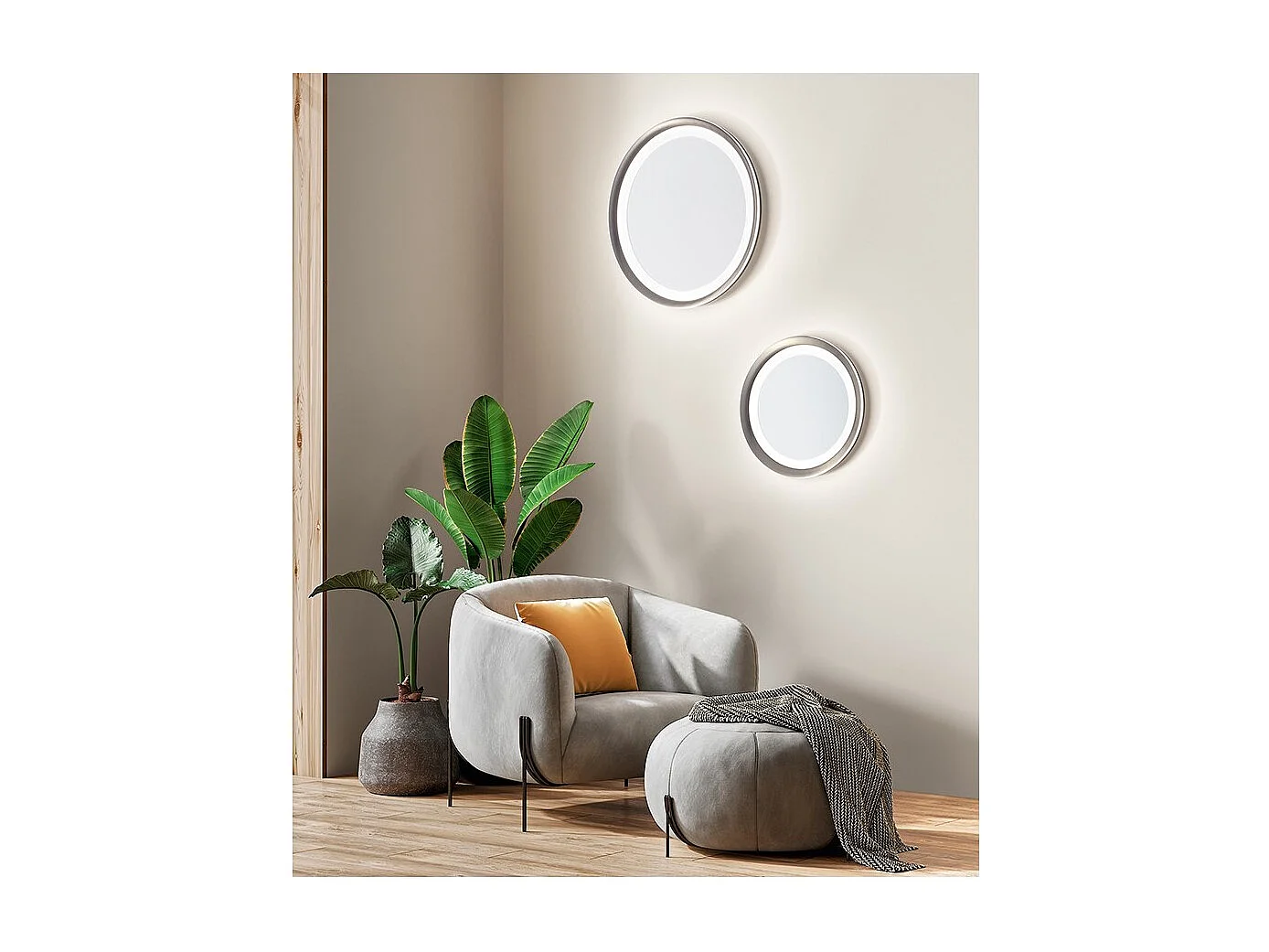 Plafonnier LED EDGE Gris titane 66W Perenz en aluminium