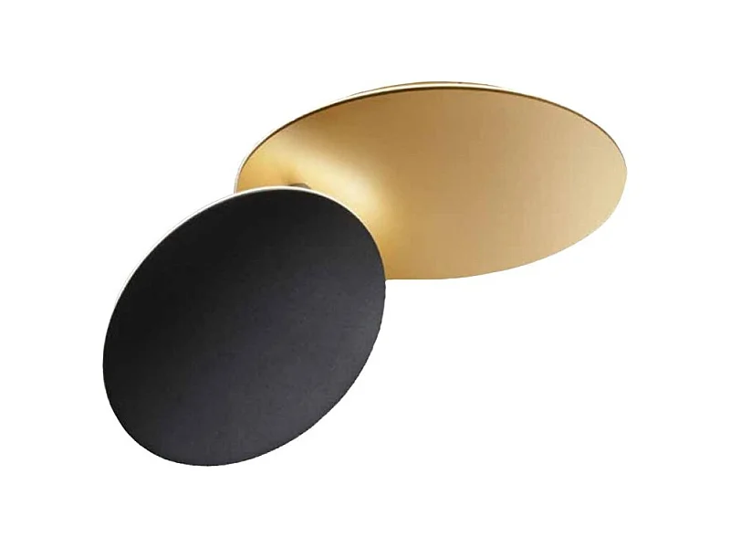 DRUM LED-Deckenleuchte aus mattschwarzgoldenem Metall 33W Perenz