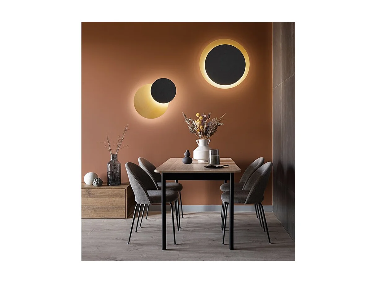 DRUM LED plafondlamp in mat Zwart Goud metaal 33W Perenz