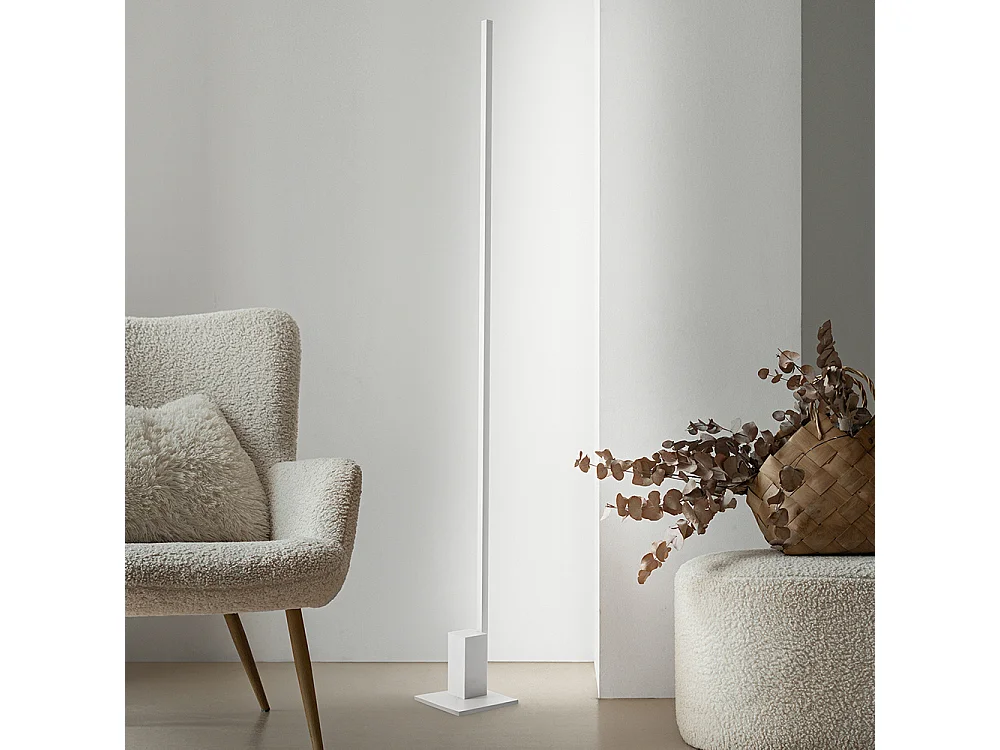 SYNCRO Weiße LED-Stehleuchte aus Metall H.168 cm Perenz