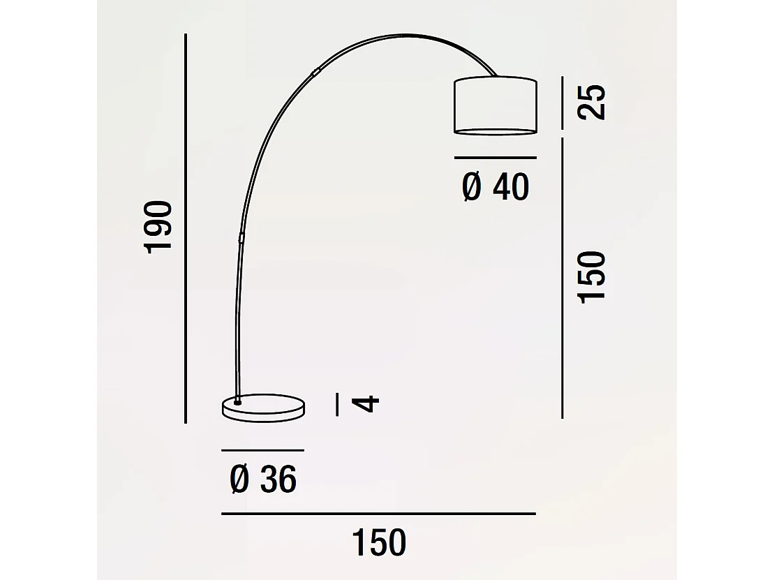 Perenz 6304 B witte boogvloerlamp