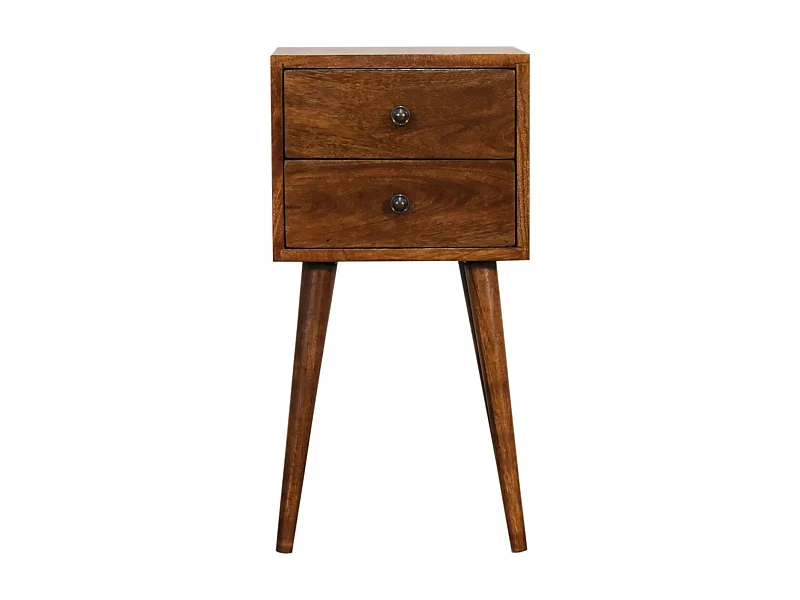 Table de chevet Mini 2 Tiroirs Chestnut