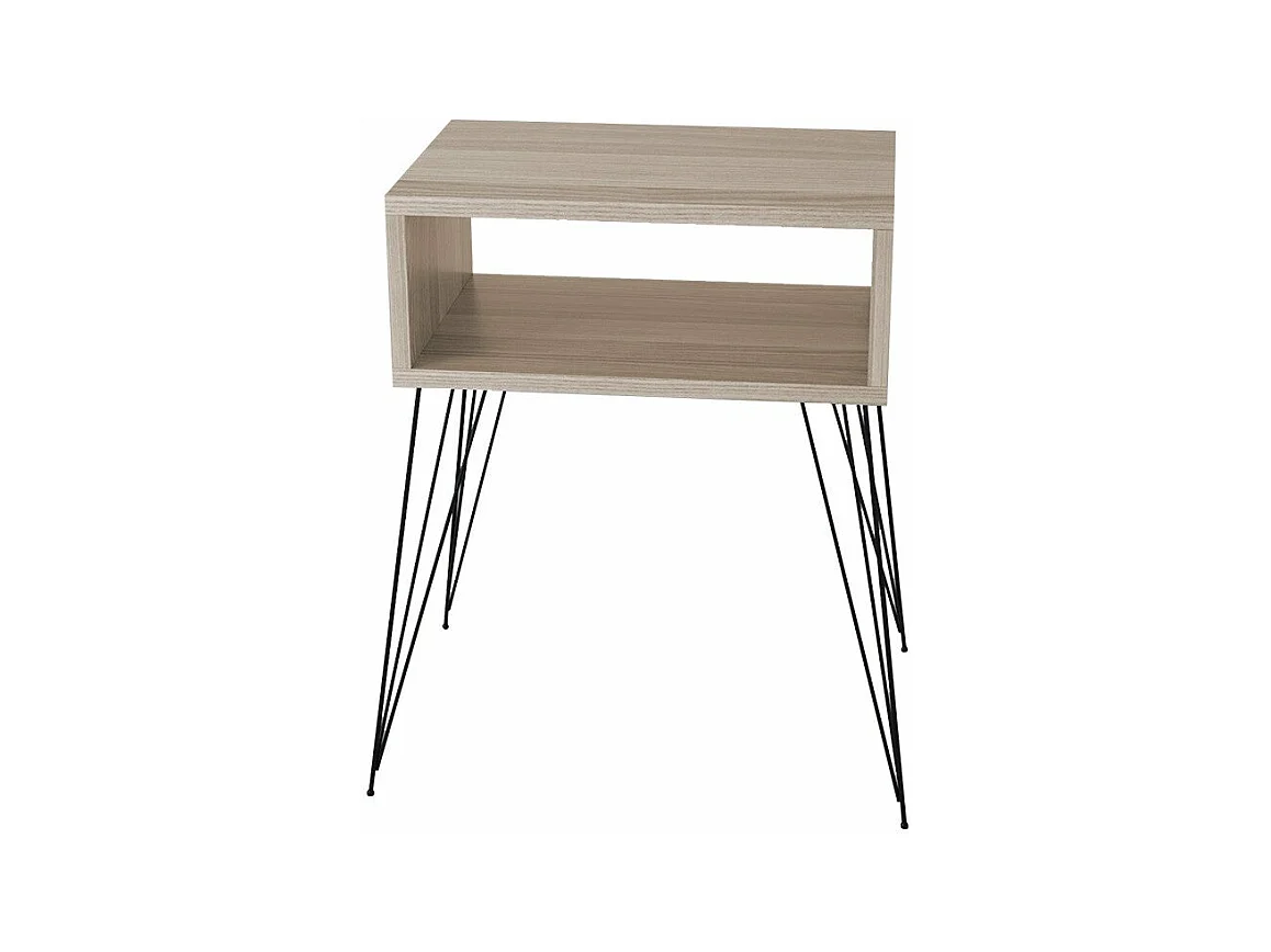 Table de chevet Naida gris-beige-noir 45x30x59 cm