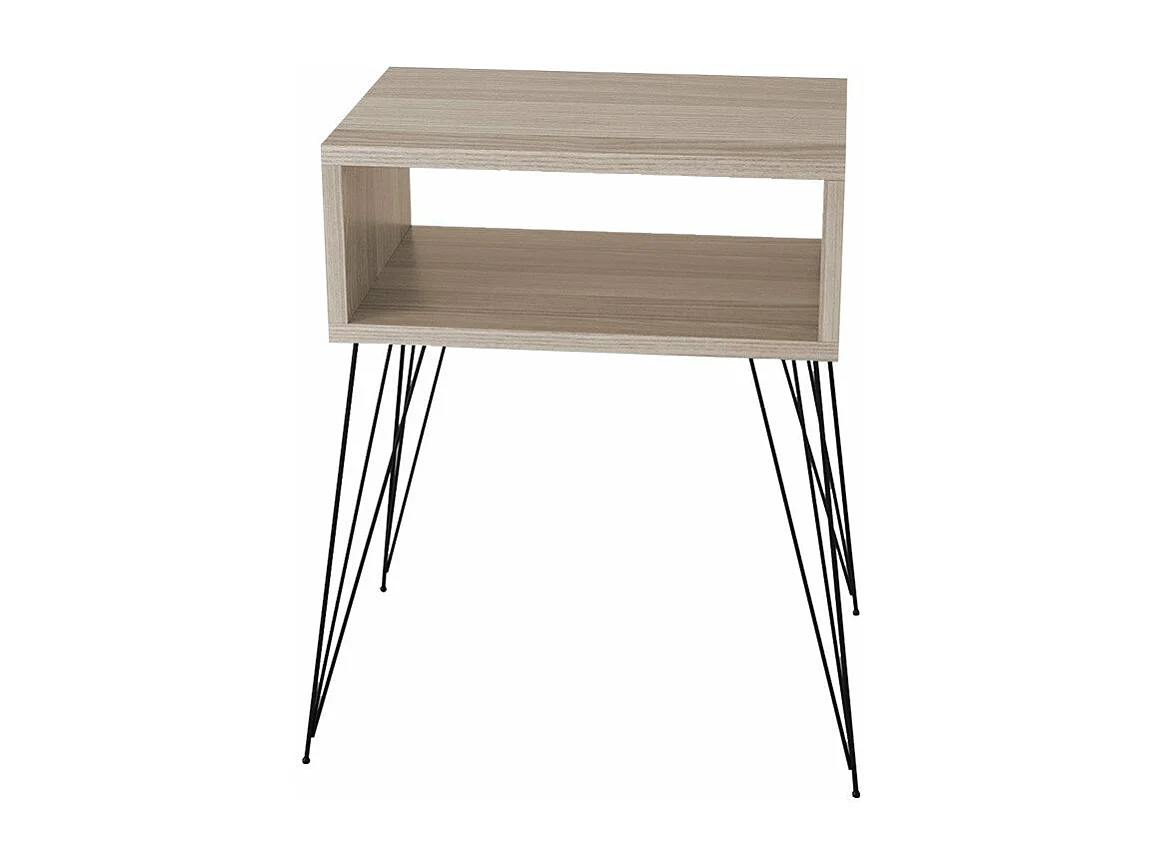 Table de chevet Naida gris-beige-noir 45x30x59 cm