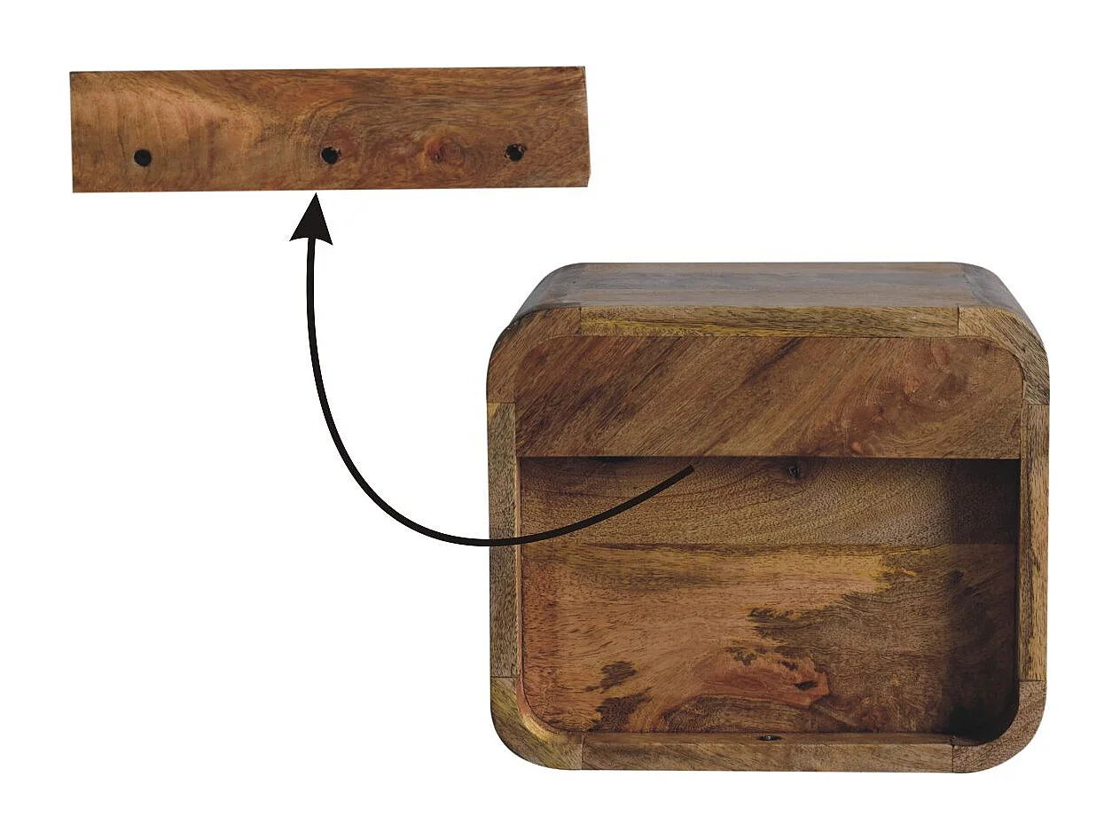 Table de chevet Extra Mini Wall Mounted Curved Oak-ish
