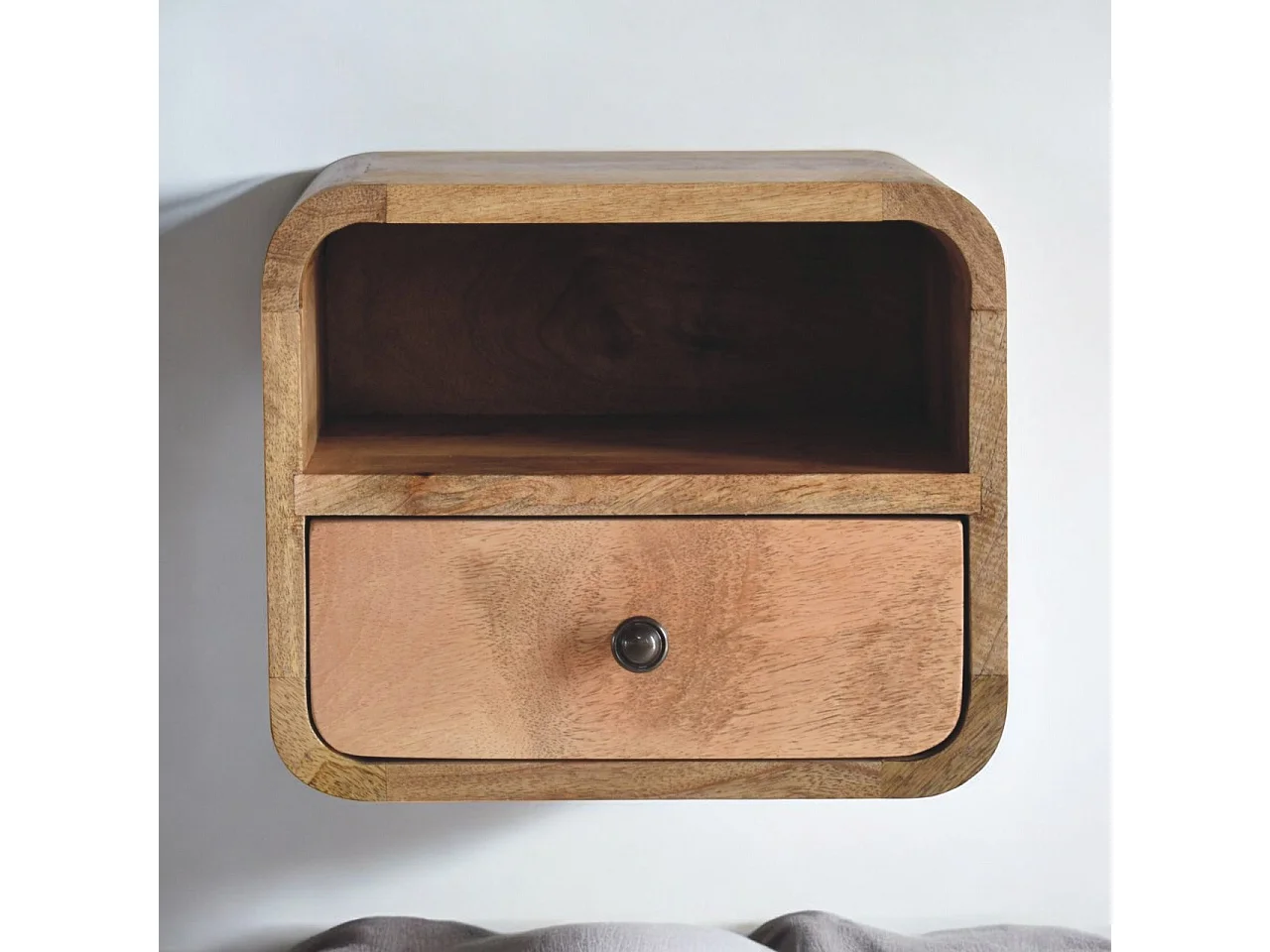 Mesita de noche Extra Mini Wall Mounted Curved Oak-ish