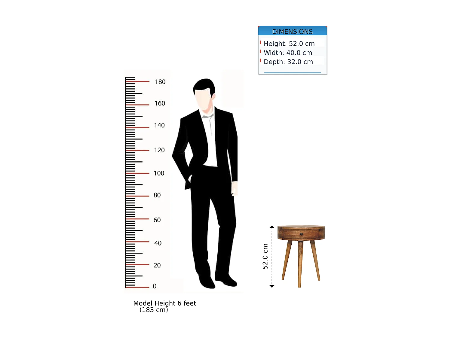 Mini Eichenholz Nachttisch